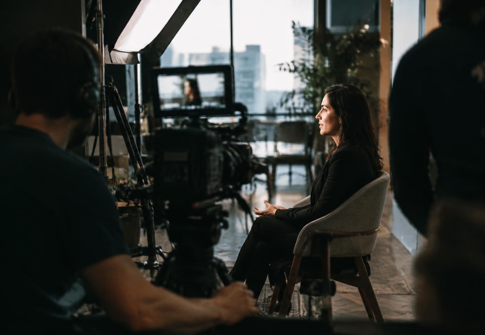 Professional interview production in progress